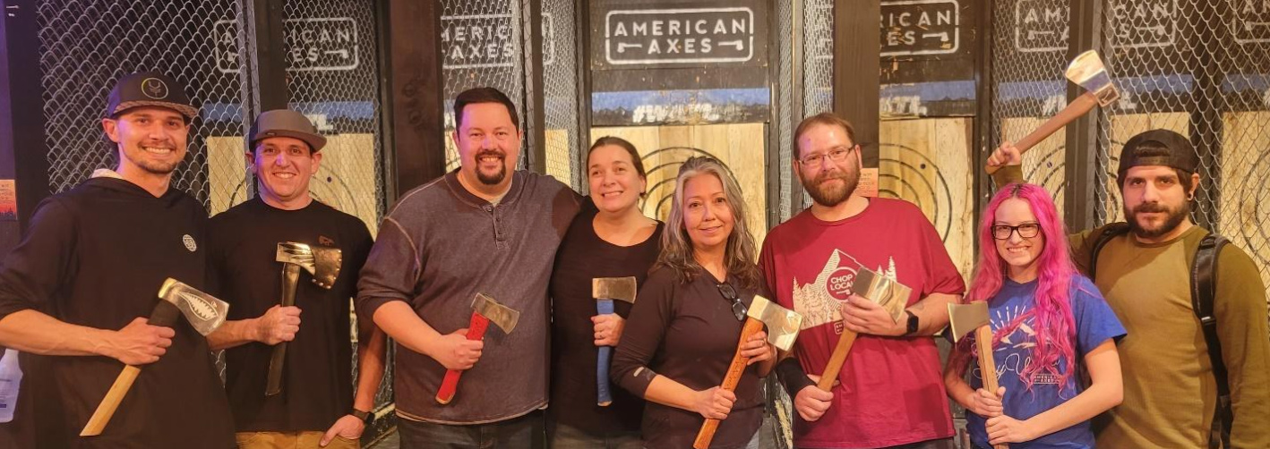 community spirit of axe throwing